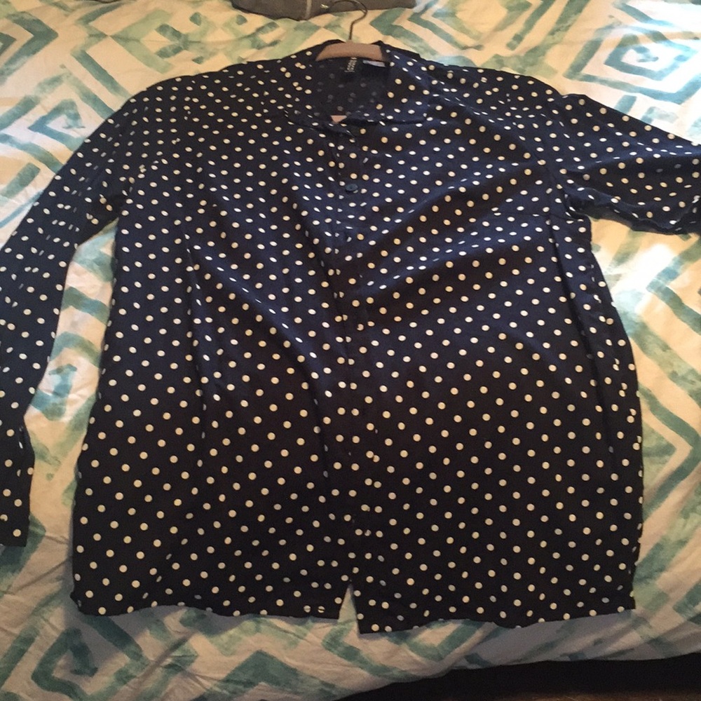 Polka dot button down